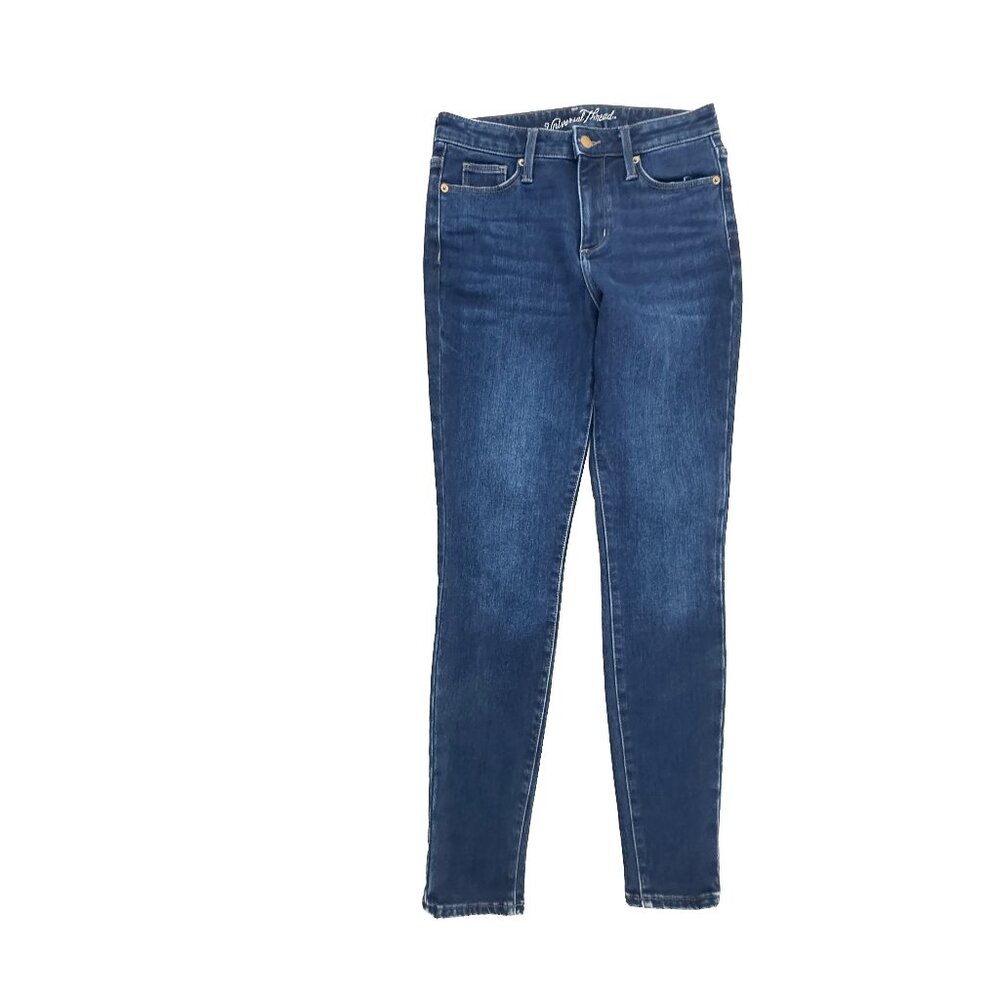 Universal Thread High Rise Skinny Felt Lined Women's size 6 Dark Blue denim Jean